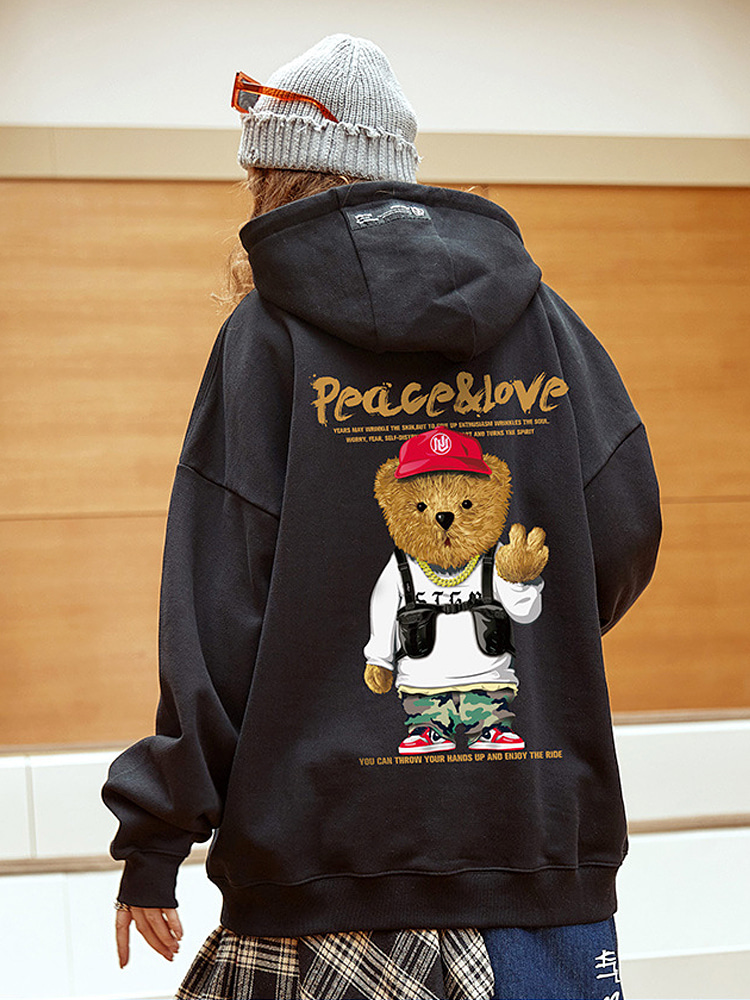 [당일배송]Peace Bear Oversize Hoodie - 99스트릿