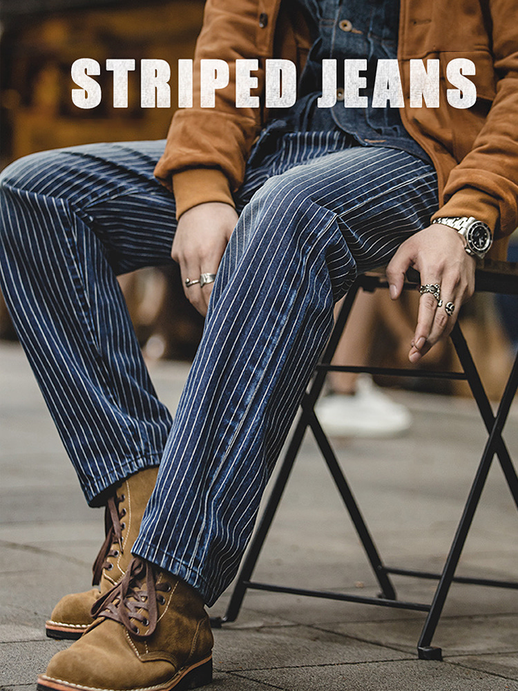 [당일배송][AMECAJI] Striped Jeans - 99스트릿