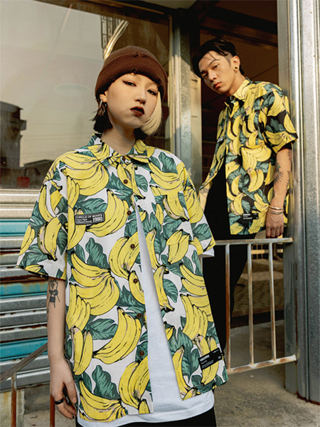 ♥[당일배송]Assom Banana Short Sleeves Shirt - 99스트릿