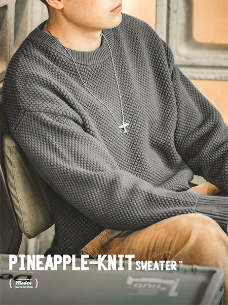 [AMECAJI] Pineapple Kint Sweater - 99스트릿